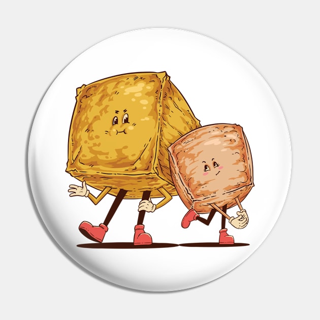 Fried Tofu with Red Shoes Pin by illust_cheonsa