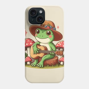 Cottagecore Aesthetic Frog Playing a Guitar Phone Case