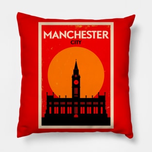 Manchester Poster Design Pillow