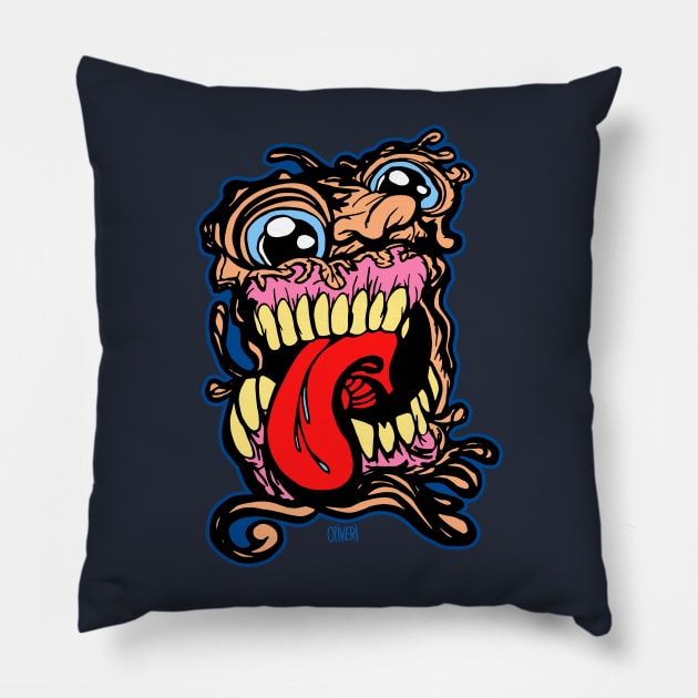 Squooshy Face Pillow by peteoliveriart