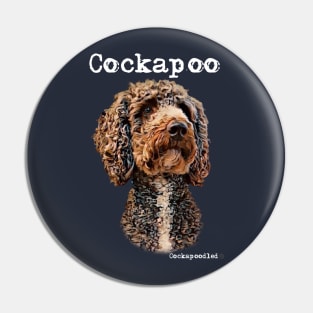 Brown and White Cockapoo / Spoodle and Doodle Dog Pin