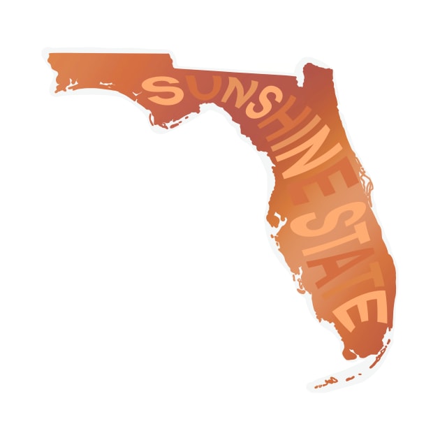 Florida Sunset - Sunshine State Outline by Toad House Pixels