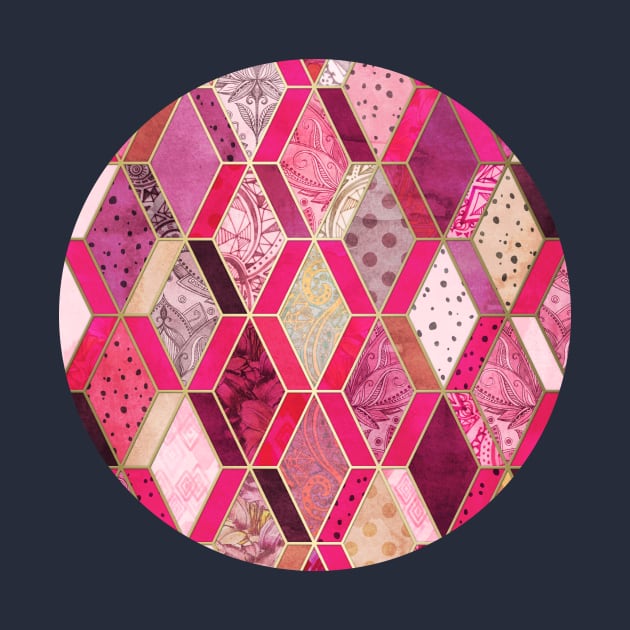 Wild Pink & Pretty Diamond Patchwork Pattern by micklyn