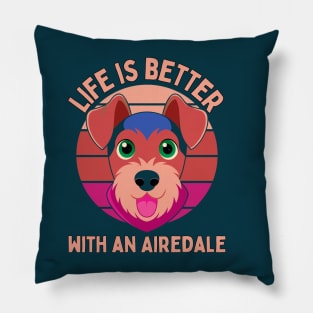 Airedale Terrier Mom Dad Pillow