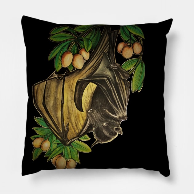 Fruit Bat Pillow by GnarlyBones