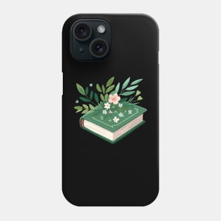 Green Floral Book Phone Case