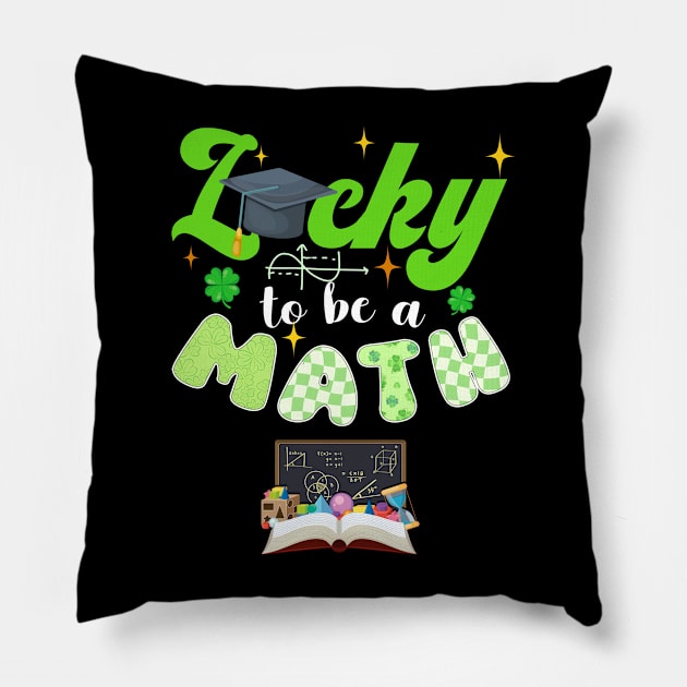 Lucky To Be A Math St. Patrick's Day Pillow by Hensen V parkes