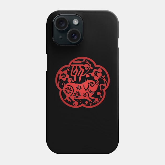 Chinese Zodiac ver.2 Pig in Red Phone Case by Takeda_Art