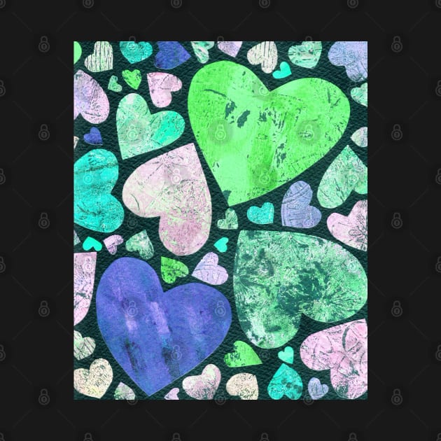 Hearty heart (neon green on black) by Once in a Kiwi Blue Moon
