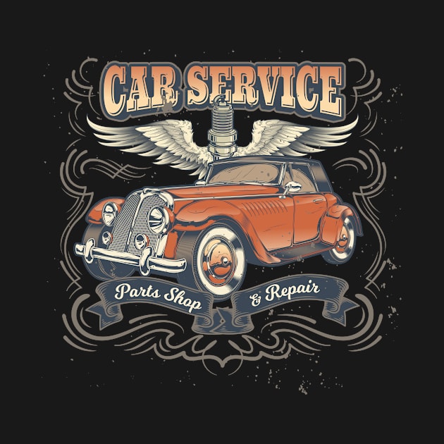 Car Service Mechanics Classic Auto by letnothingstopyou