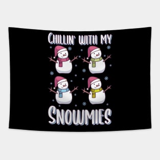 Christmas Snowman Gift | Chillin with my Snowmies Tapestry