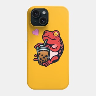 Boba Tea Frog - Red Phone Case