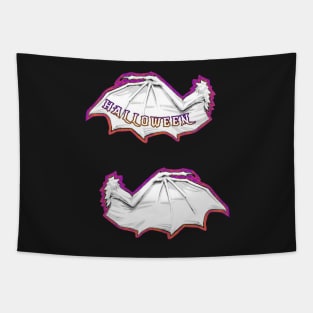 Halloween B&W Bat Wing Pack Tapestry