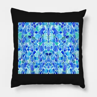 Aquamarine Aesthetic Abstract Watercolor Series Pattern 3 Pillow