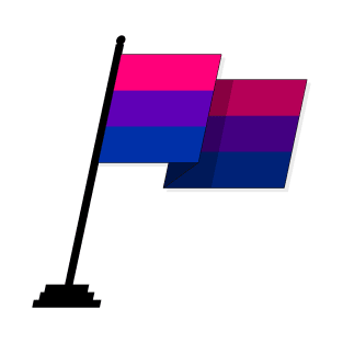 Large Waving Flag in Bisexual Pride Flag Colors T-Shirt