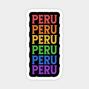 PERU RAINBOW TYPOGRAPHY Magnet