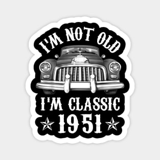 71 Year Old Vintage 1951 Classic Car 71st Birthday Gifts Magnet