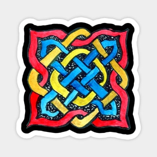 Square Knotwork in Primary Colors Magnet