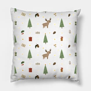 Reindeer, christmas trees and gifts Pillow