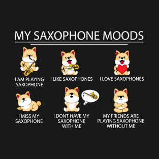 Saxophone Player Gift Shiba Inu Dog Jazz Music Saxophone T-Shirt