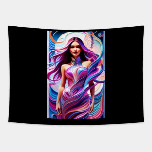 Fashion Abstract Composition Female Model Art Tapestry