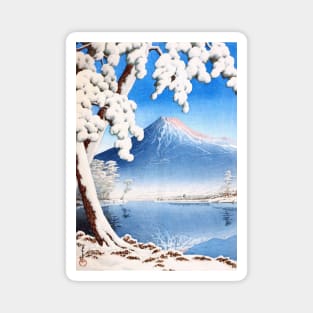 Snowfall on Mount Fuji Japanese vintage art Magnet