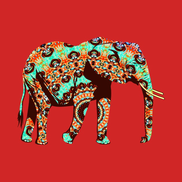 Colourful Tribal and Pop Fusion Elephant Watercolor Artwork by PatrioTEEism