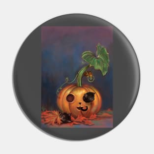 Kittens in pumpkin Pin