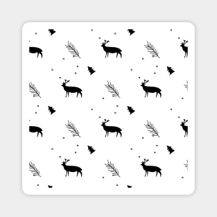 Christmas, holiday, deer, wildlife, reindeer, festive, winter, cold, north, beast, animal, seamless, pattern Magnet