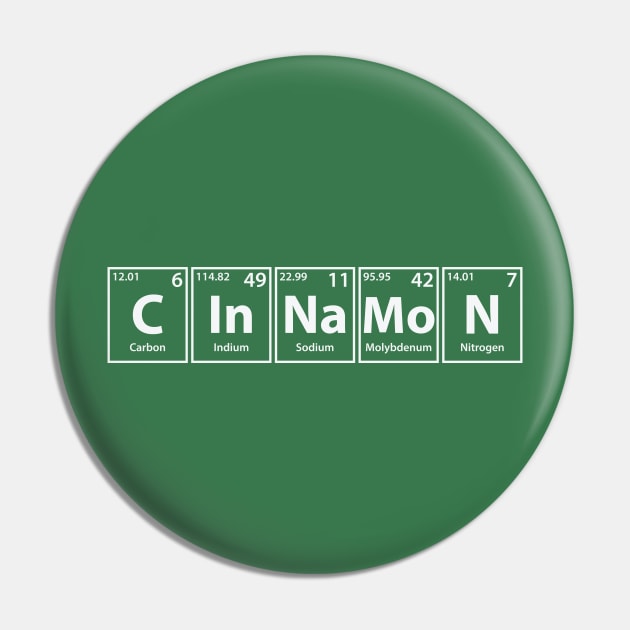 Cinnamon (C-In-Na-Mo-N) Periodic Elements Spelling Pin by cerebrands