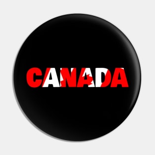 Canada Flag Text Logo Pin