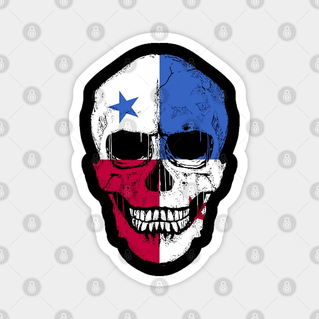 Panama Flag Skull Panamanian Flag Human Skull Magnet by BramCrye