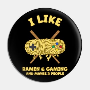 Funny Gaming Nerd Ramen Noodles Video Gamepad Pin