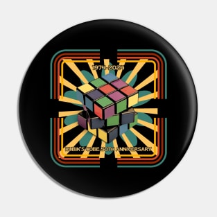 1974-2024 Rubik's cube 50th anniversary, retro Pin