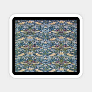 Blue, White and Brown Floral Textile Magnet