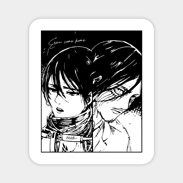 Mikasa and Eren Magnet by Dziurawiec