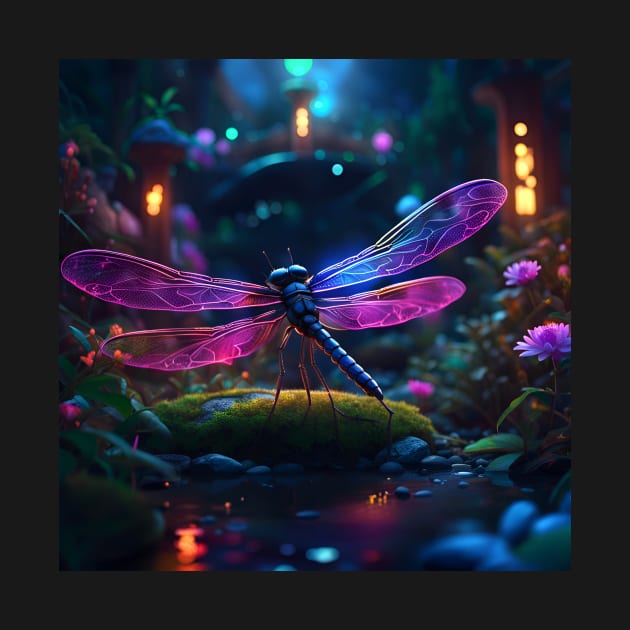 Neon Dragonfly by SmartPufferFish