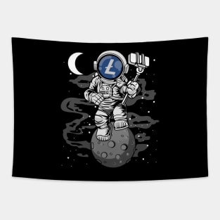 Astronaut Selfie Litecoin Lite Coin LTC To The Moon Crypto Token Cryptocurrency Wallet Birthday Gift For Men Women Kids Tapestry