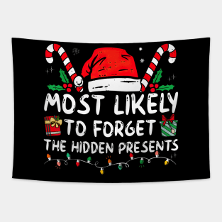 Most Likely To Forget The Hidden Presents Funny Xmas Tapestry