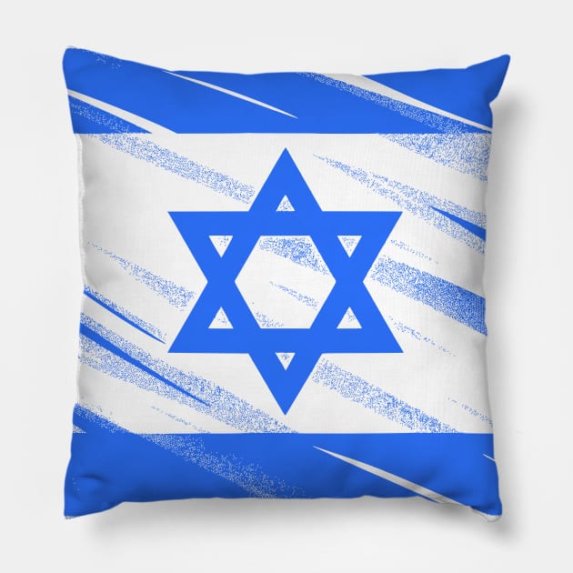 Flag of Israel grunge style Pillow by Mey Designs