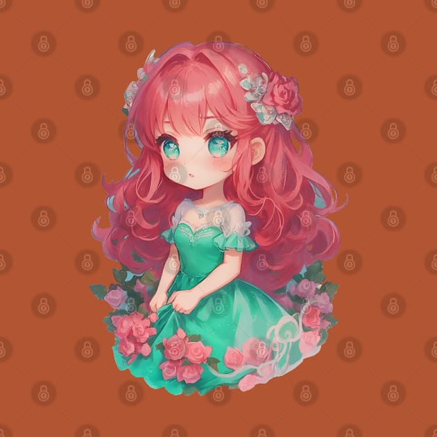 Mermaid Girl with Roses by Selene’s Designs