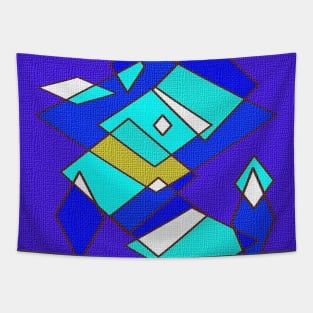 Blue white and turquoise Tapestry