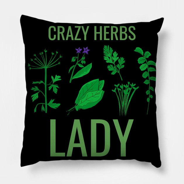 Crazy Herbs Lady Pillow by Shiva121