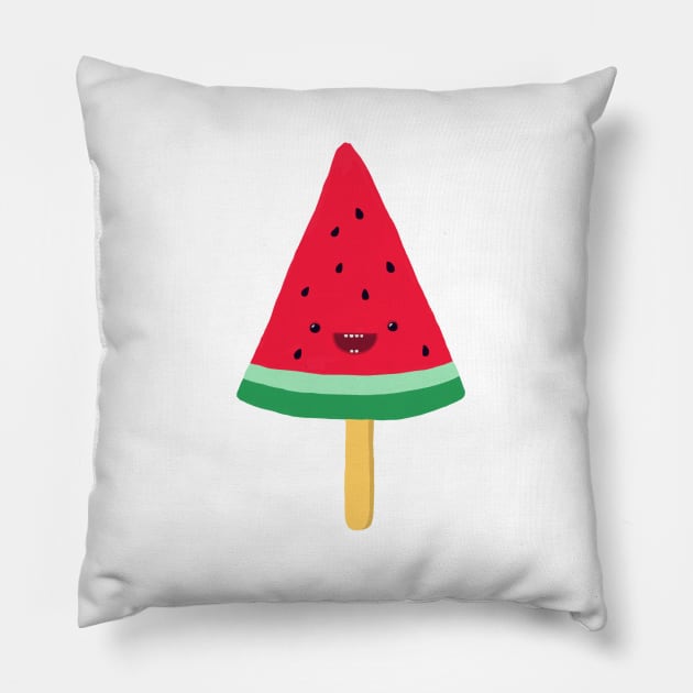 Summer watermelon popsicle Pillow by rocioalb