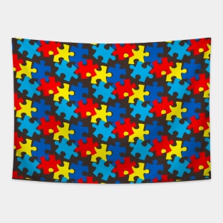 Autism Puzzle Pattern Tapestry