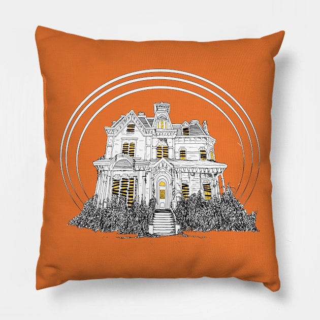 Super creepy Creel house Pillow by Princifer