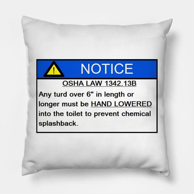 Osha Law 1342 13b Poop Funny Joke Turd Camping Pillow by darkARTprint