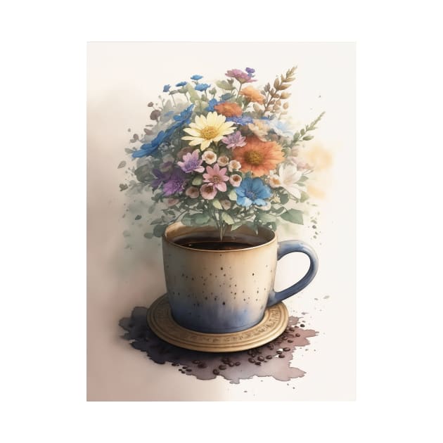 A cap of coffee full of flowers by jzone_05