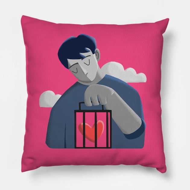 Caged love Pillow by sukanta4878