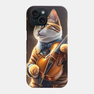 Mr. cat plays the violin Phone Case